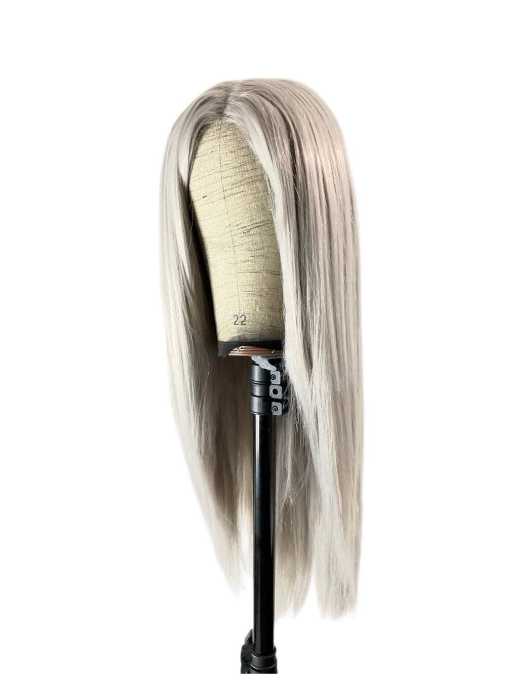 Gray Silver Straight Wig - Sleek Long Synthetic Hair